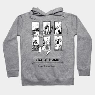 Stay At Home Funny Cat Social DIstancing Hoodie